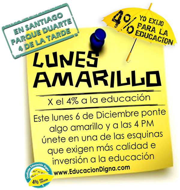 6 de Diciembre, Lunes Amarillo. EN SANTIAGO, PARQUE DUARTE 4 DE LA TARDE