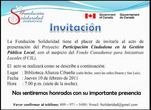La Fundación Solidaridad presentará proyecto