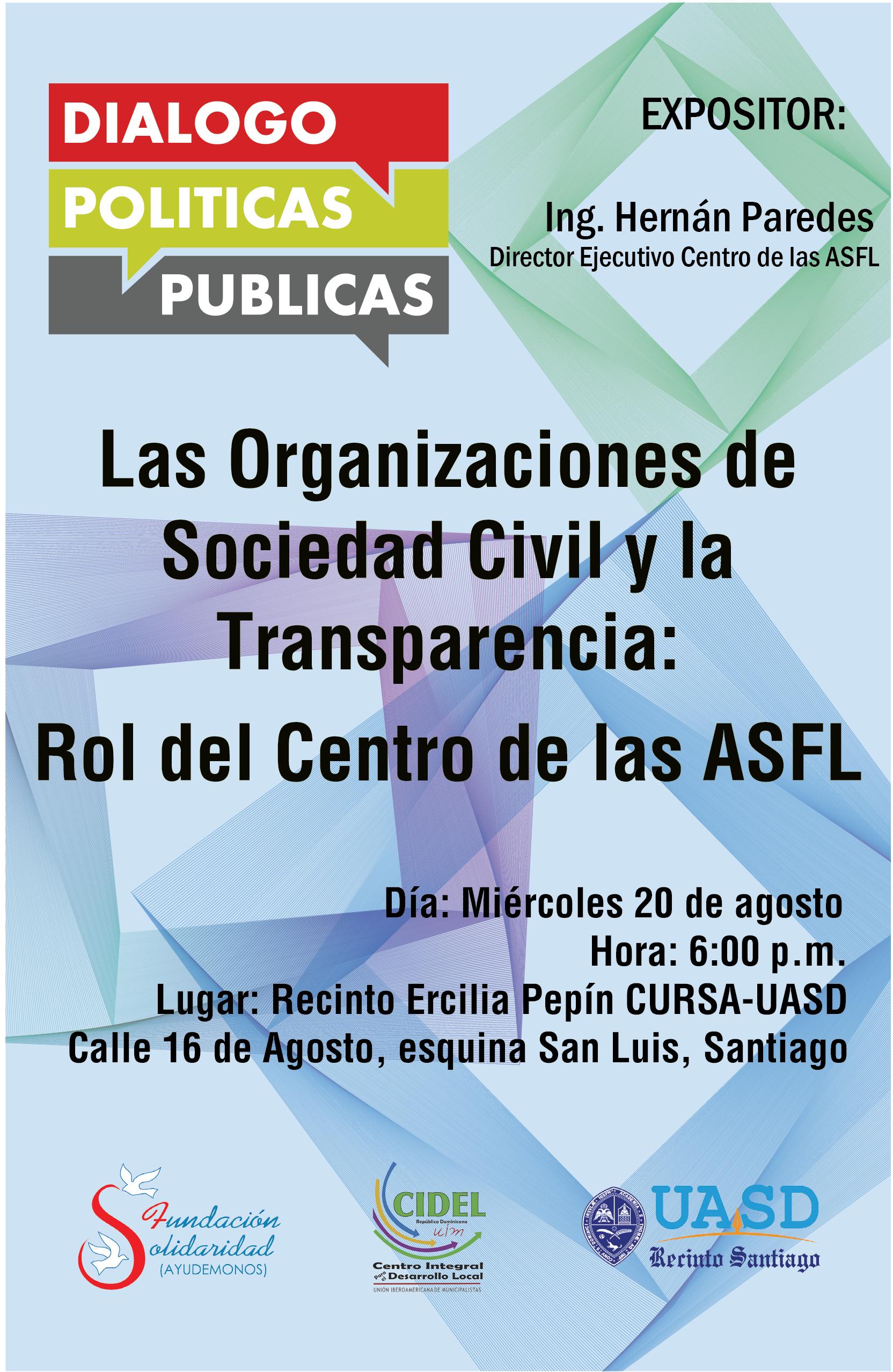 Debatirán sobre Las Organizaciones de Sociedad Civil y la Transparencia