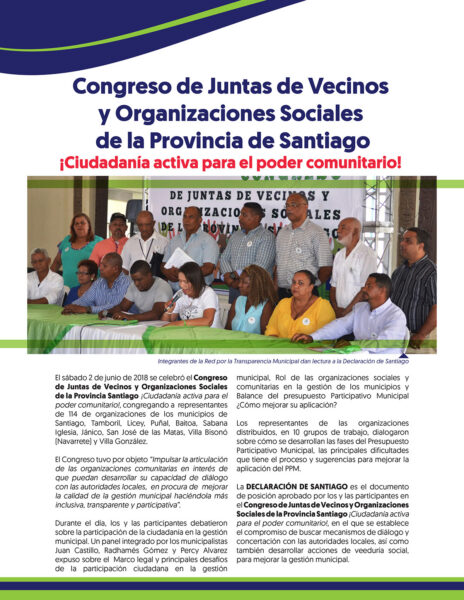 Declaración de Santiago ¡Ciudadanía activa para el Poder Comunitario!