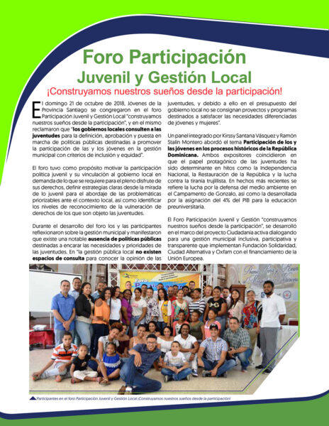 Foro Participación Juvenil y Gestión Local