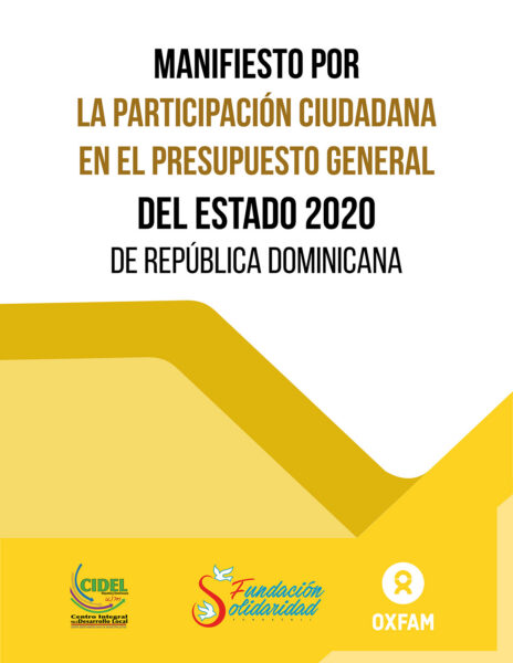 Manifiesto por la participación ciudadana en el Presupuesto General del Estado 2020 de República Dominicana